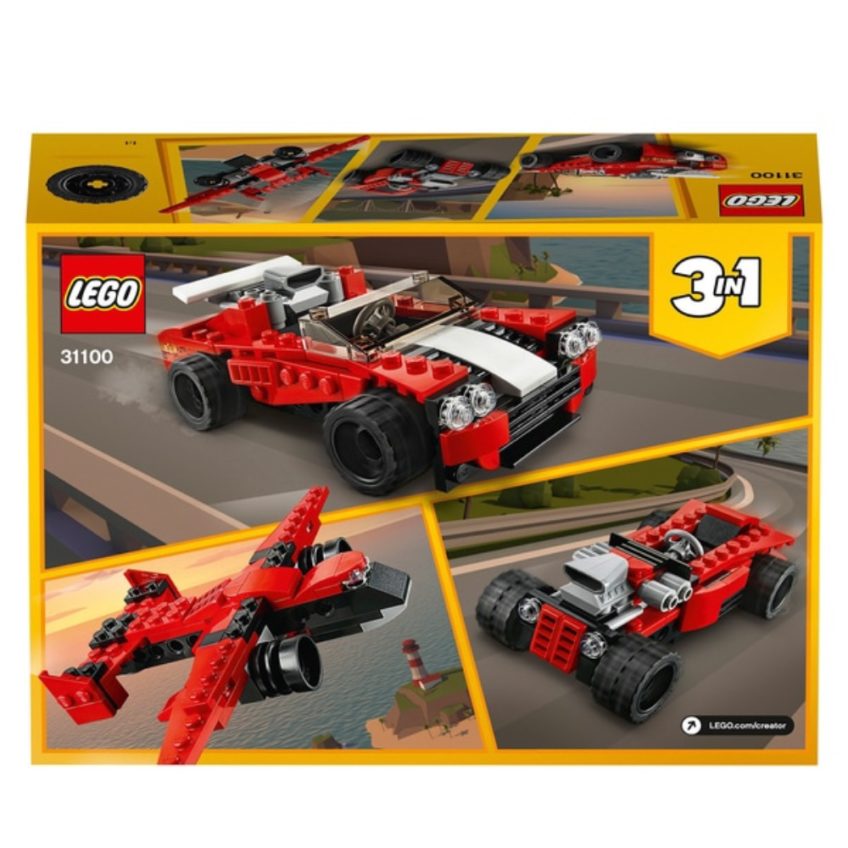 Lego 31100 Creator 3 In1 Sports Car, Hot Rod & Toy Plane Set - The 