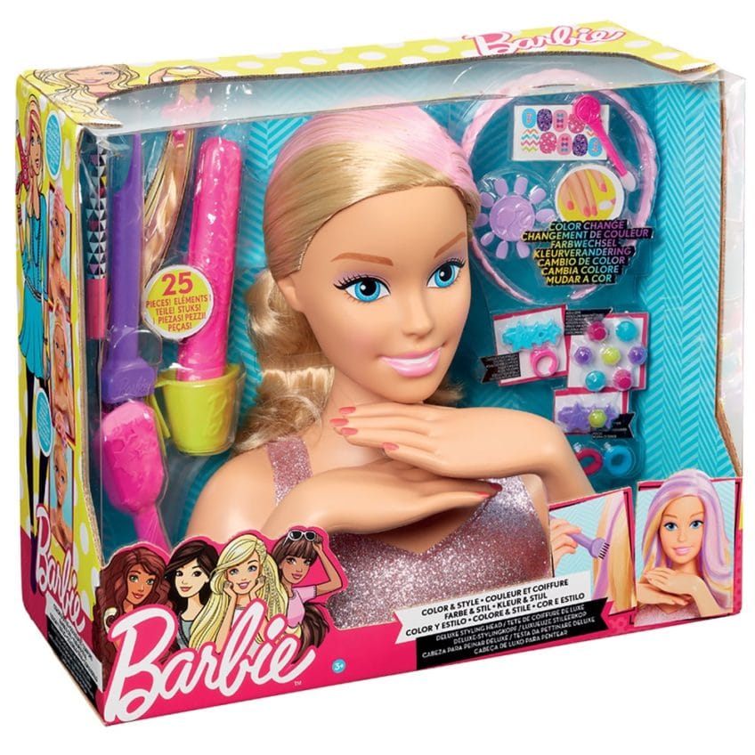 barbie cut and color styling head