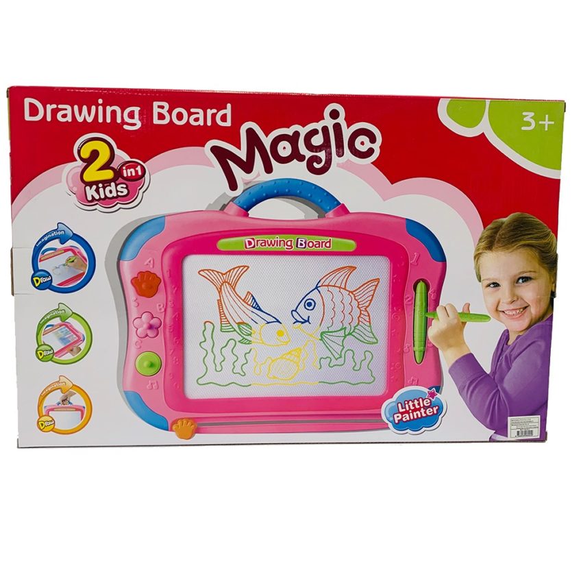 2 in 1 Magic Drawing Board in Pink - The Model Shop