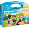 Playmobil Backyard Barbecue Carry Case Playset - Portable Toy Grill Set With Figures & Accessories