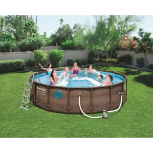 PRE ORDER - Bestway 56725 Above Ground Pool Framed Pool Round 4.88 X 1.22 Brown  (Arriving 25th to 30th July)