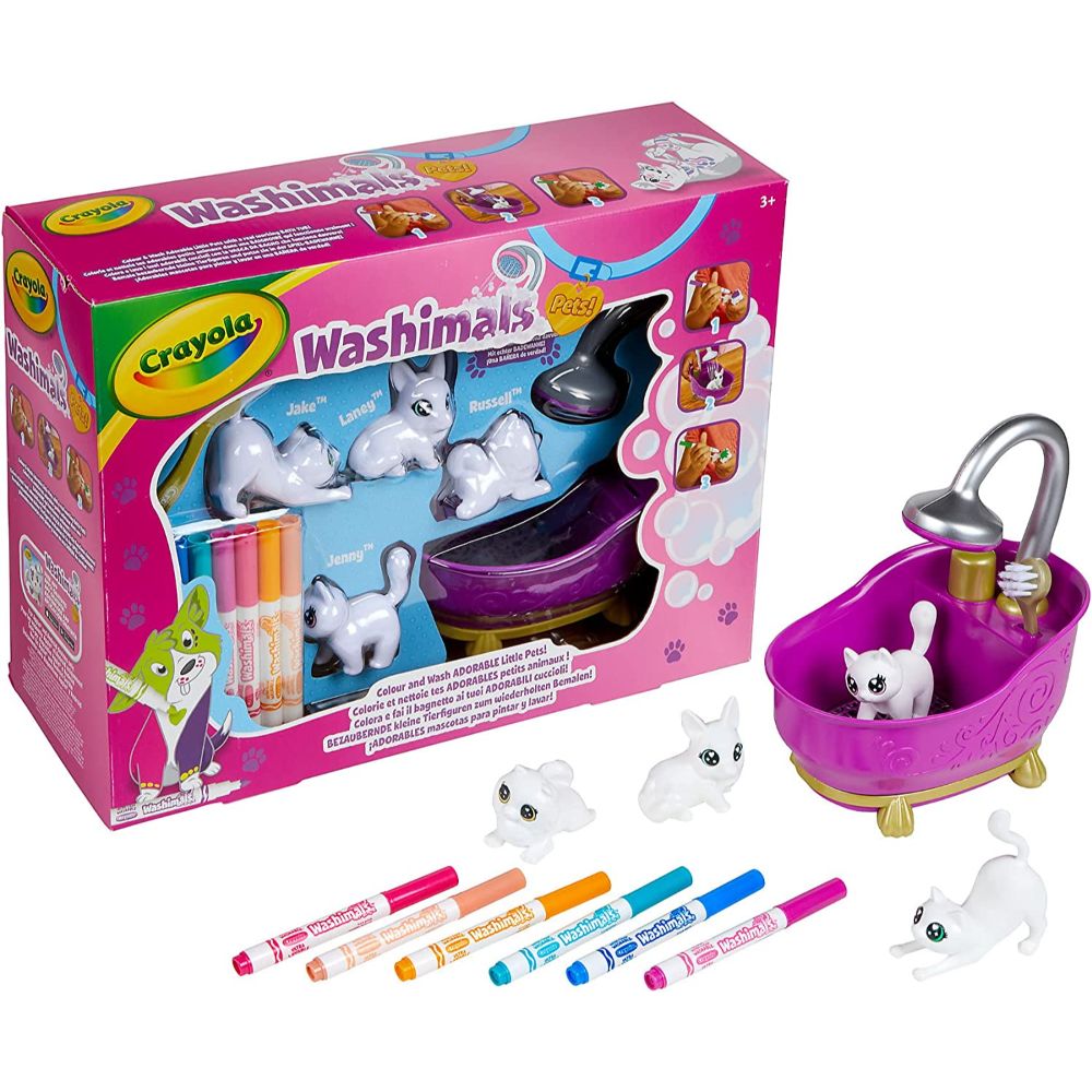  Crayola - Washimals, Super Ferris Wheel Spin and Bath Set,  Coloring and Bathing Puppies, Game and Gift for Kids, Age 3+, 74-7458 :  Toys & Games