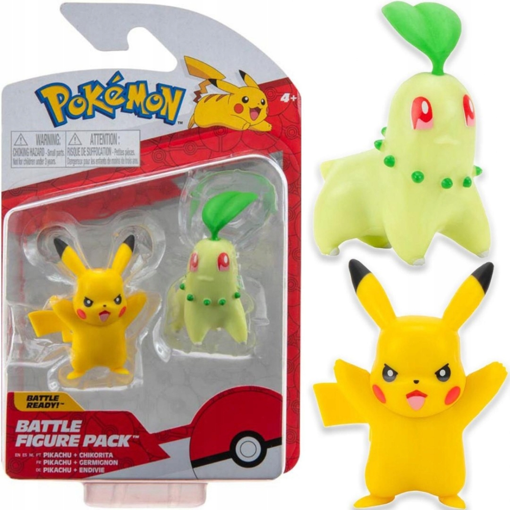 Pokémon- Figure Pack Pokemon Battle Pikachu Chikorita - The Model Shop