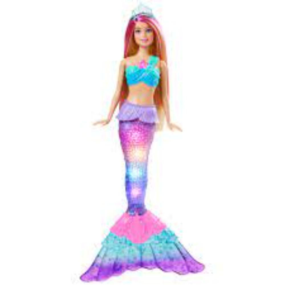 Mermaid Barbie Doll With Water-Activated Twinkle Light-Up Tail, Pink-Streaked Hair - Image 2