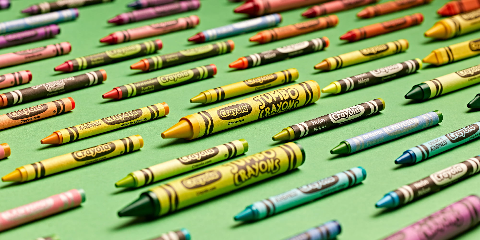 Photo of multiple different crayola crayons