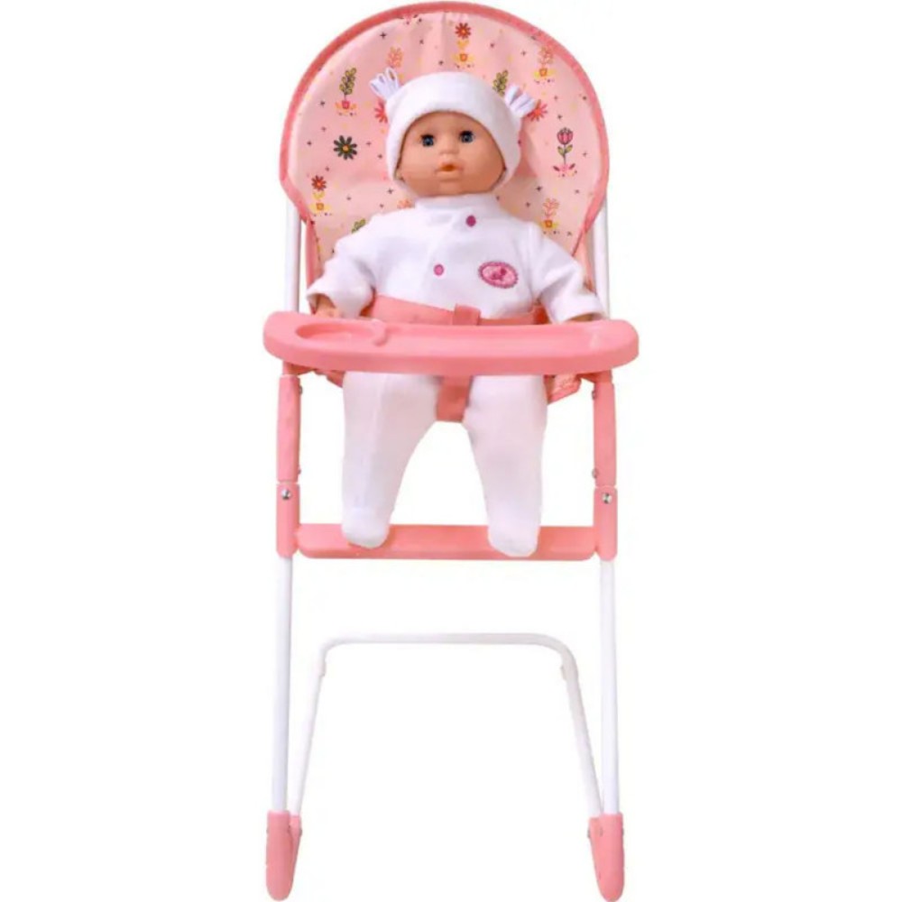 Baby Feeding Chair Baby Dolls Highchair Foldable Metal Frame Pretend