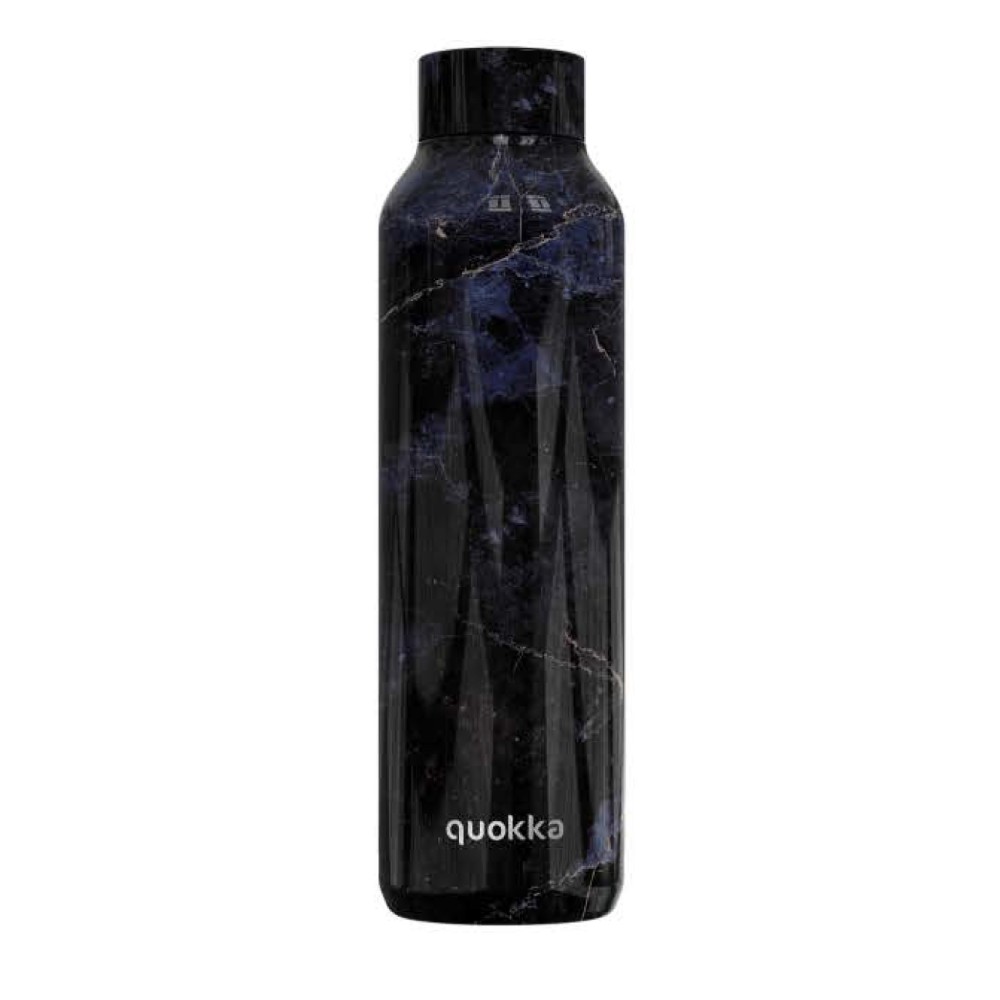 Quokka Solid Black Marble Thermal Bottle 630ml