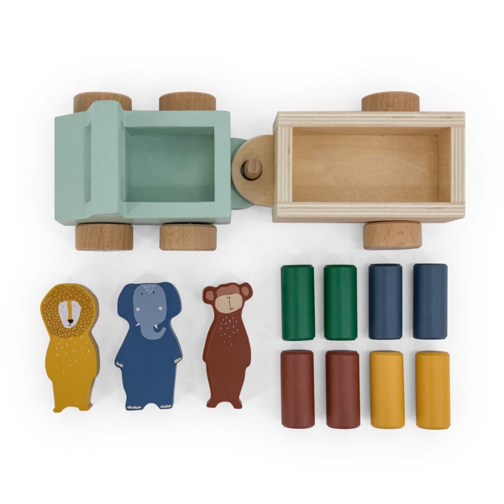 Trixie Wooden Animal Car With Trailer - Image 2