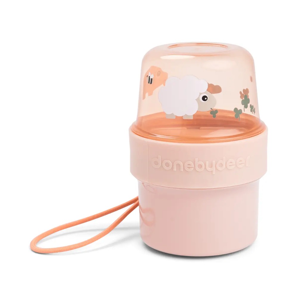 Donebydeer - To Go 2-way Snack Container S - Tiny Farm - Powder
