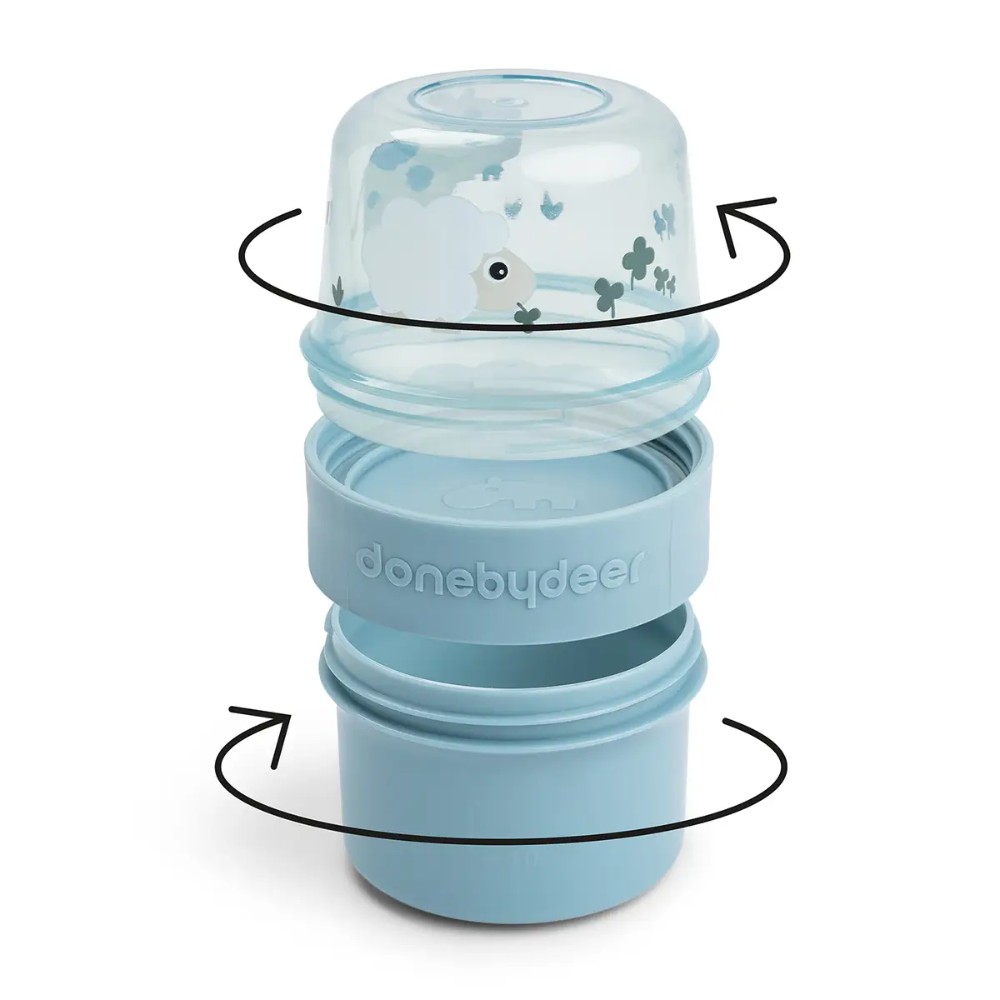 Donebydeer - To Go 2-way Snack Container S - Tiny Farm - Blue - Image 3