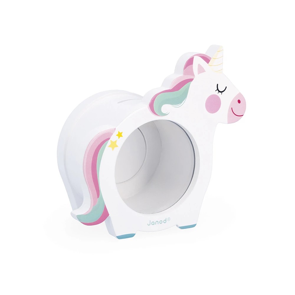 Janod - Wooden Unicorn Money Box