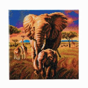 Crystal Art Elephant of The Savannah Canvas Frame Kit 30x30cm