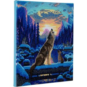 Crystal Art Howling Wolves Canvas Frame Kit 30x30cm