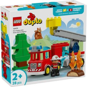 Lego 10473 DUPLO Fire Truck With Hose And Firefighter