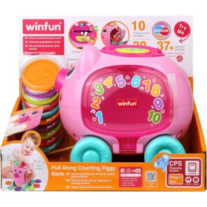 Pull-Along Pink Counting Piggy Bank - winfun ®