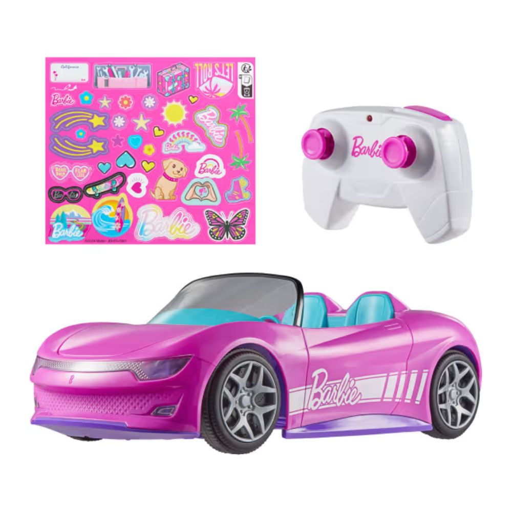 Hot Wheels RC Barbie Convertible, Battery-Powered Remote-Control Toy Car, - Image 2