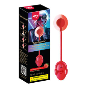 Amos TastySounds Audio Lollipop Strawberry Flavour