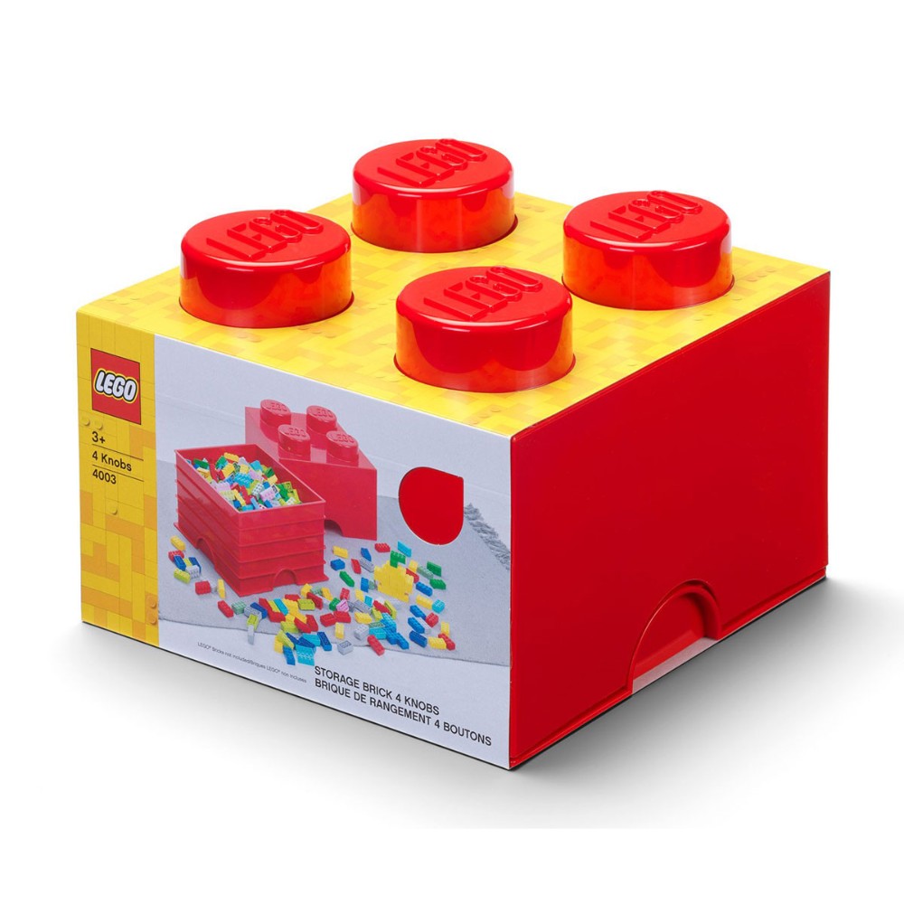 Lego 4003 Red Storage Brick With 4 Knobs