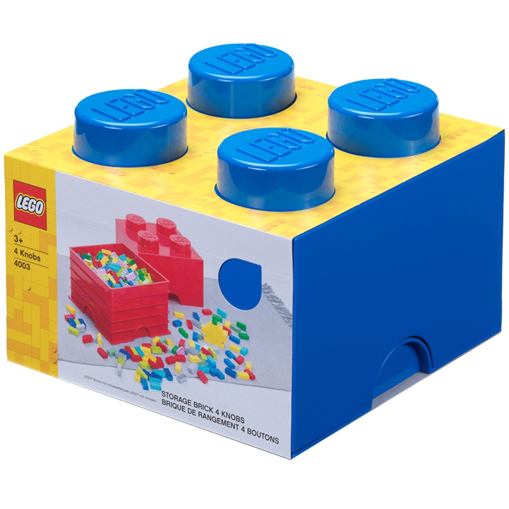 Lego 4003 Blue Storage Brick With 4 Knobs