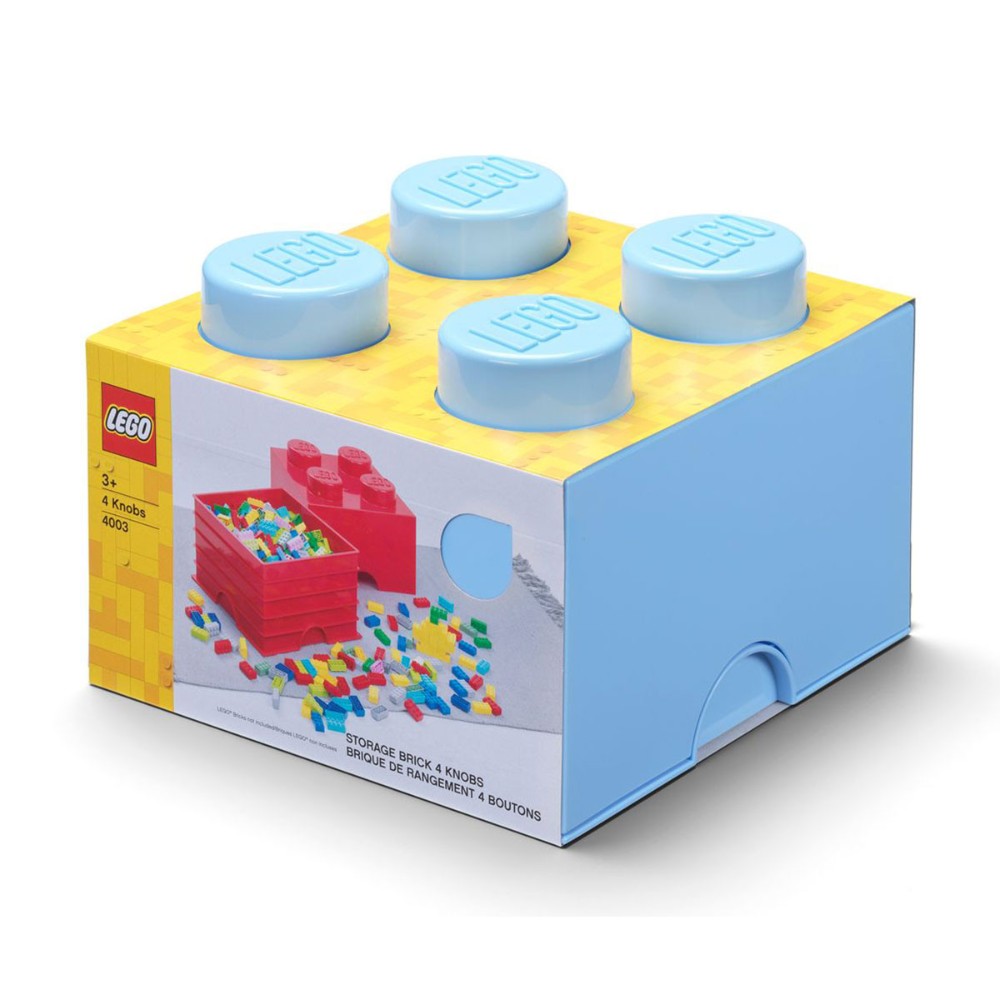 Lego 4003 Light Blue Storage Brick With 4 Knobs