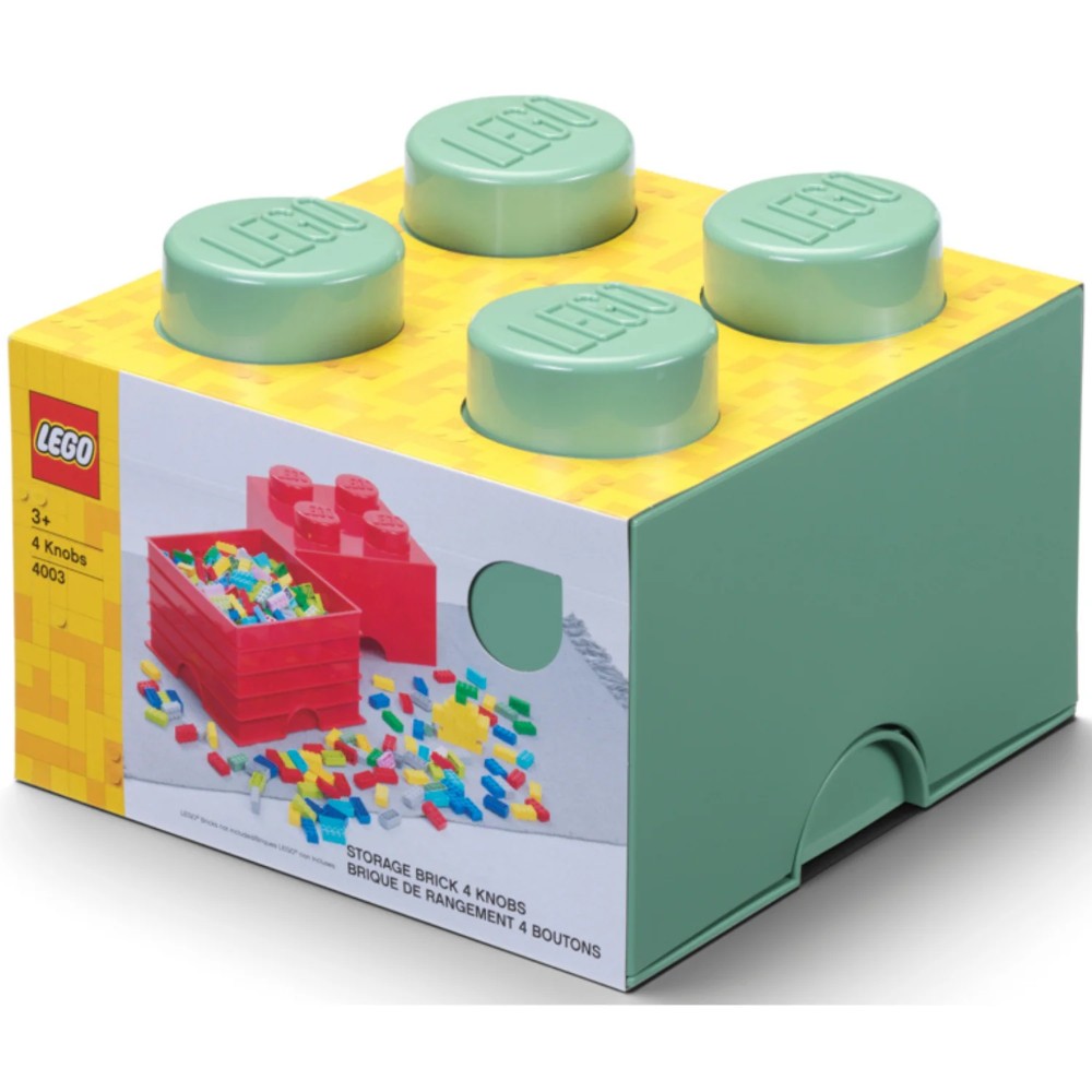 Lego 4003 Sand Green Storage Brick With 4 Knobs
