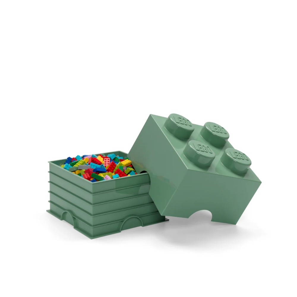 Lego 4003 Sand Green Storage Brick With 4 Knobs - Image 2