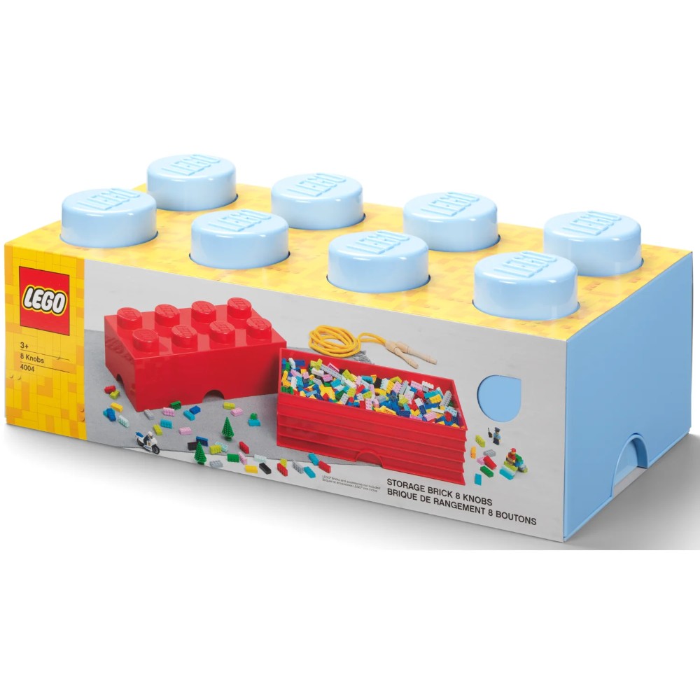 Lego 4004 Light Blue Storage Brick With 8 Knobs