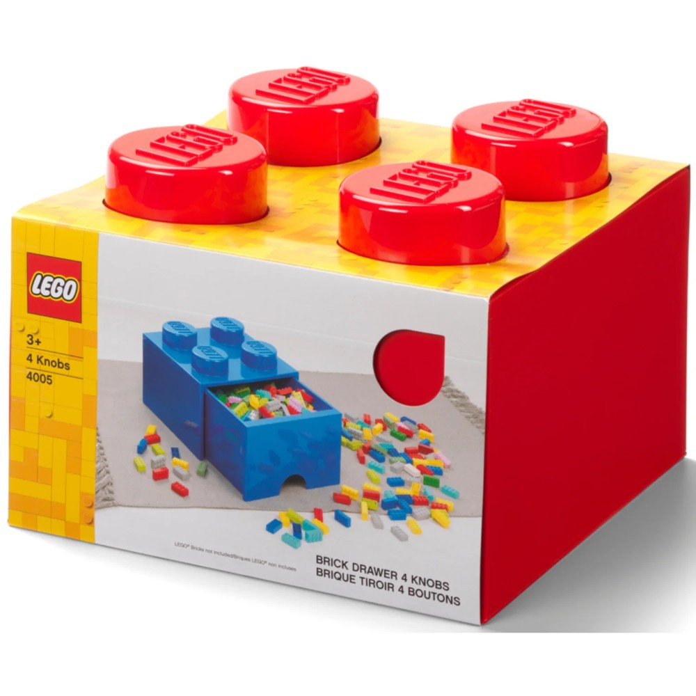 Lego 4005 Red Drawer Brick With 4 Knobs