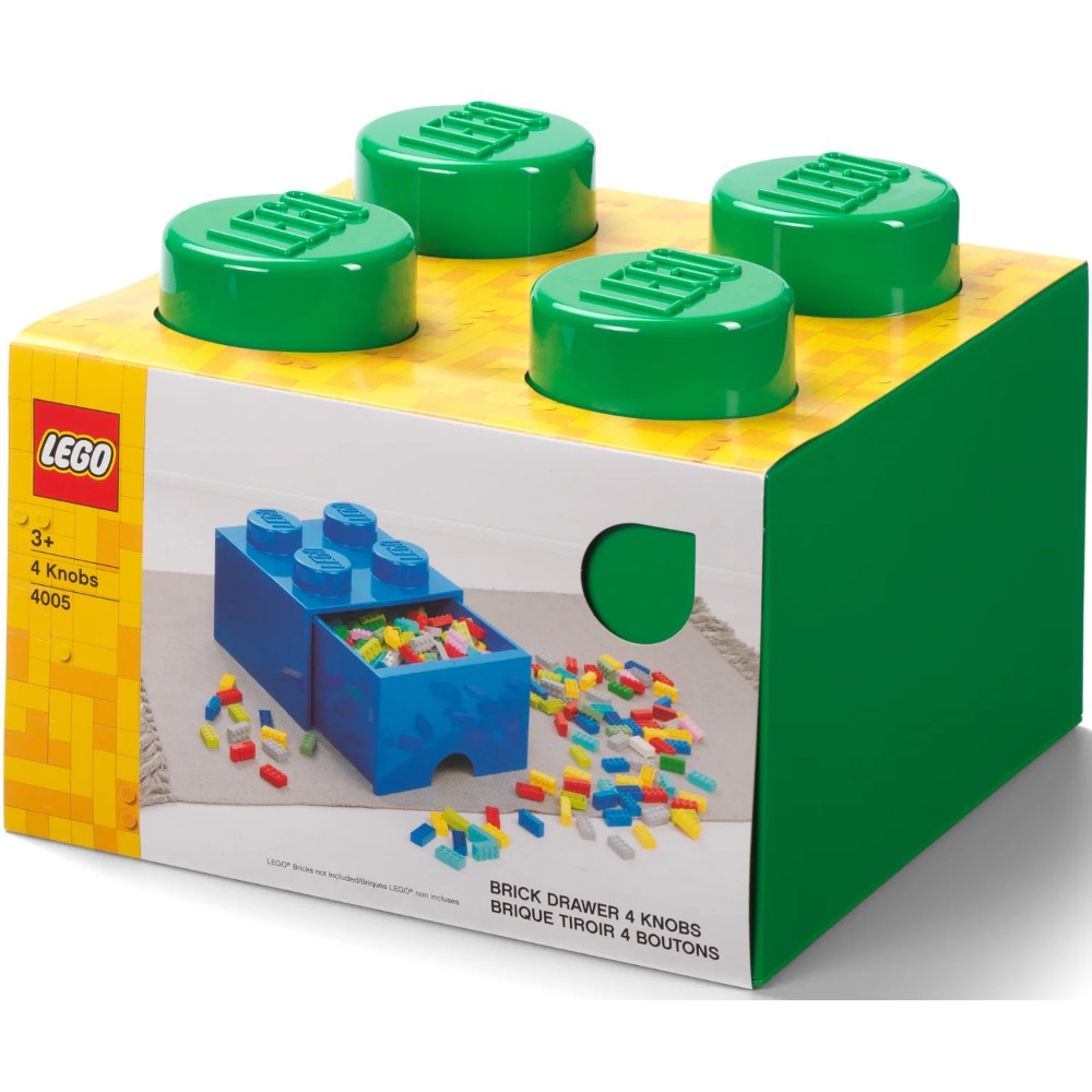 Lego 4005 Green Drawer Brick With 4 Knobs