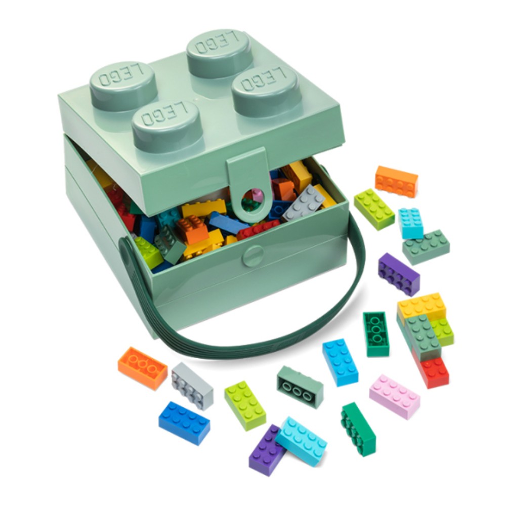 Lego 4024 Sand Green Lunch Box With Handle - Image 2