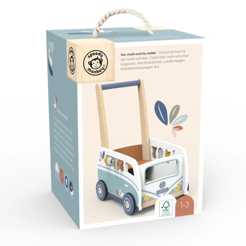 Speedy Monkey - Wooden Van Multi-Activity Walker