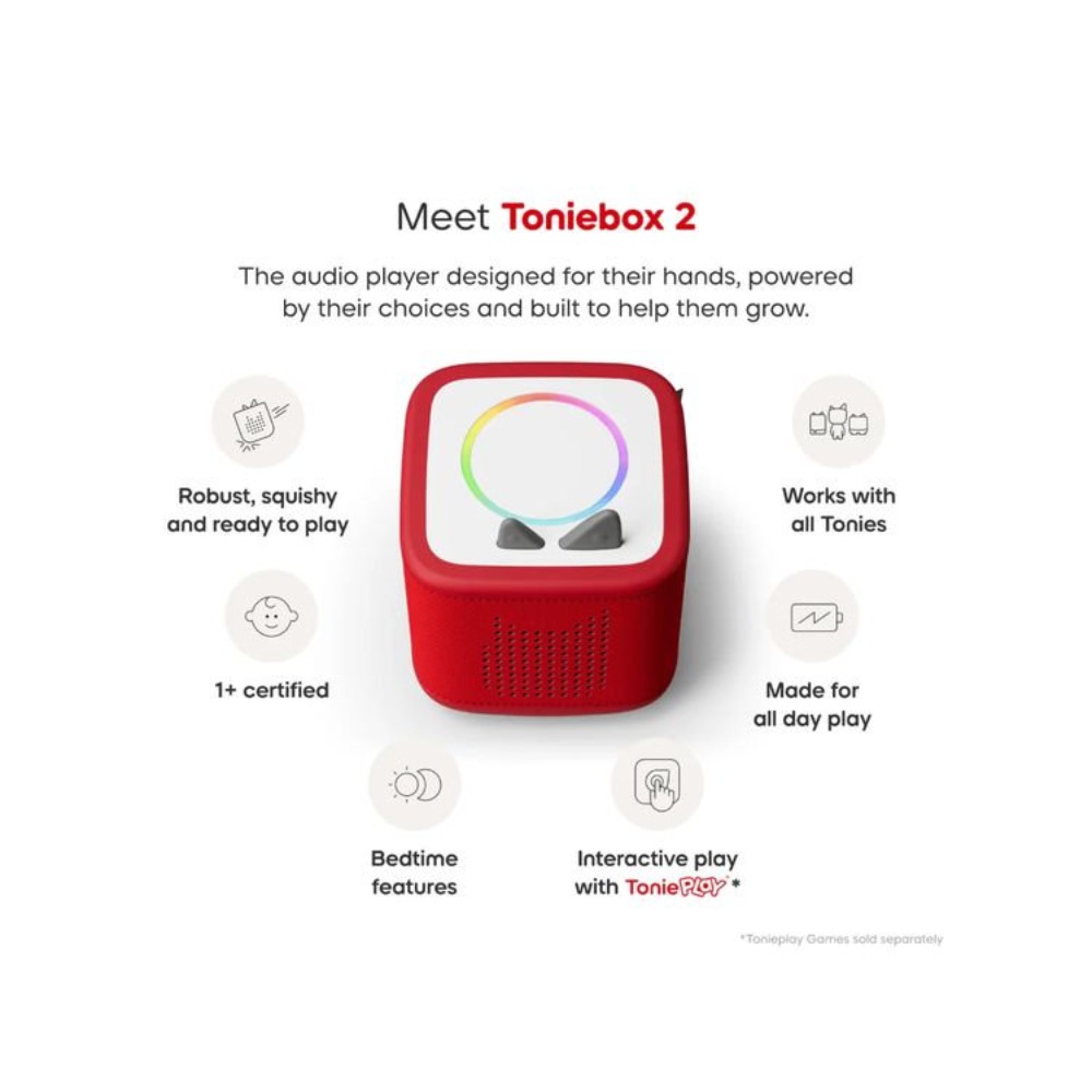 Tonies - Sunset Red Toniebox 2 Screen-Free Audio Player - Image 3