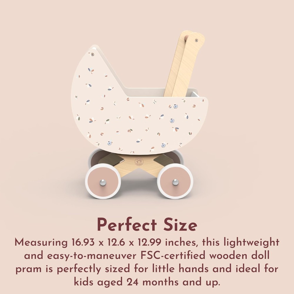Speedy Monkey - Wooden Doll Stroller Pram - Image 2