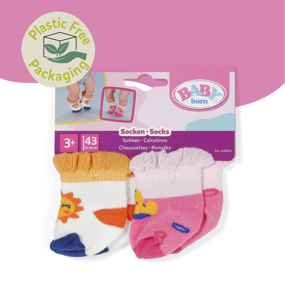 Baby Born Colourful socks, 2 different sizes for 43 cm dolls