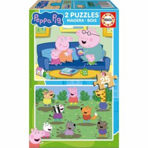 Peppa Pig - Set of 2 Children's Wooden Jigsaw Puzzles 
