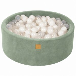 Green Round Velvet Foam Ball Pit With 200 Balls