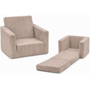 Beige Corduroy Armchair