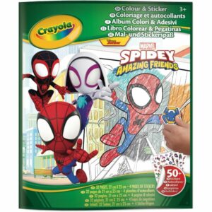 Crayola - Spidey Coloring Album with Stickers, 32 Pages and 4 Sticker Sheets Included