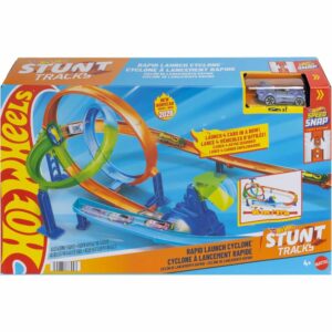 Hot Wheels Stunt Tracks 1:64 Scale Mega Cyclone and Car Track